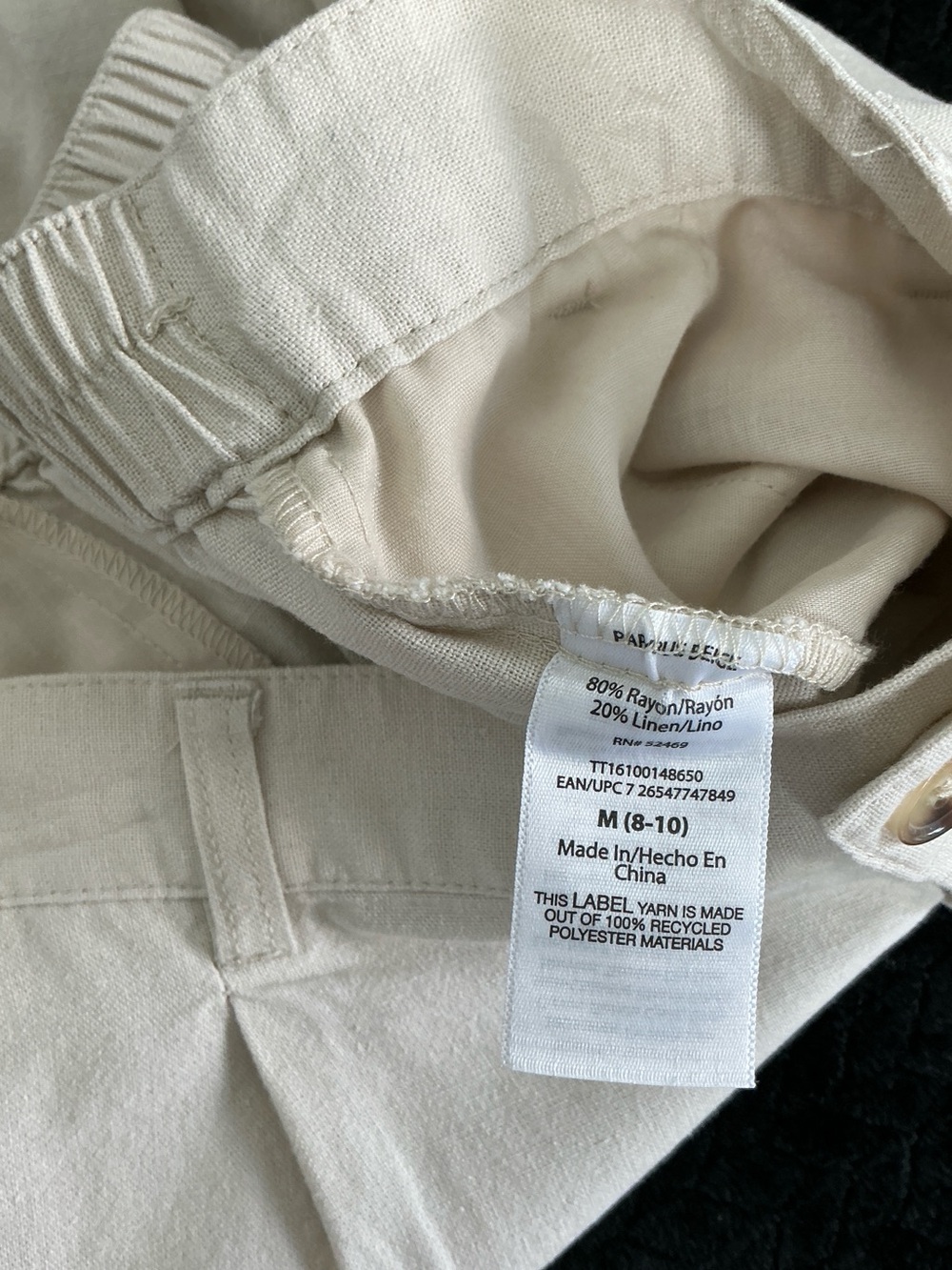 Time and Tru Light Beige Women’s Linen Shorts - Picture 7 of 7